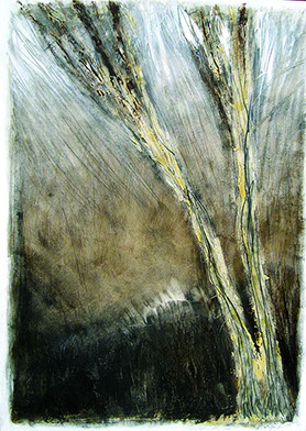 Fasci, (coll. privata), Olio e tecnica mista su carta/tela, cm 70x50, 2004