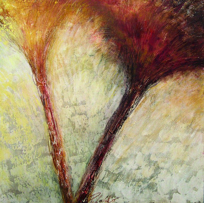 Natura 1, Polittico (particolare), Olio e tecnica mista su tela, cm 60x60, 2005