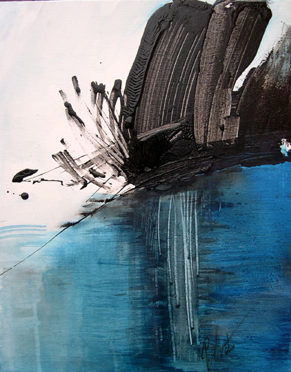 Visioni n. 6, smalto e tecnica mista su tela, 50x40, 2008