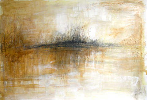 Paesaggio, Acquerello, gessetto e carboncino su carta, cm 33x48 2006