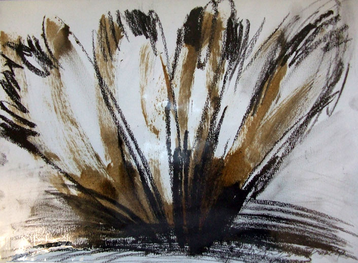 Natura, Carboncino e bitume su carta, cm 24x33, 2009
